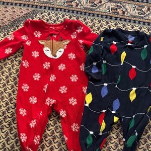 Carter's Red and Black Holiday Footies